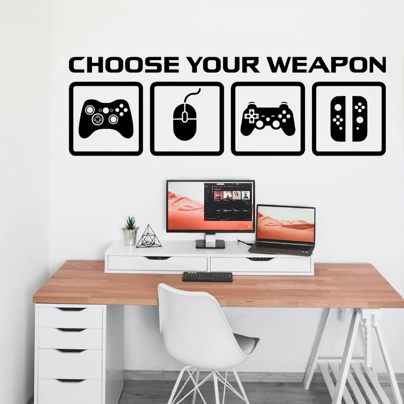 Gaming Accessories Wall - Video Game Decor Wall Decal Choose