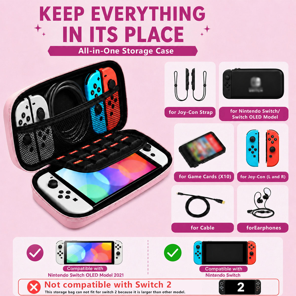 Cute Shockproof Carry Case Por - Gaming Accessories Bag 评论和价格