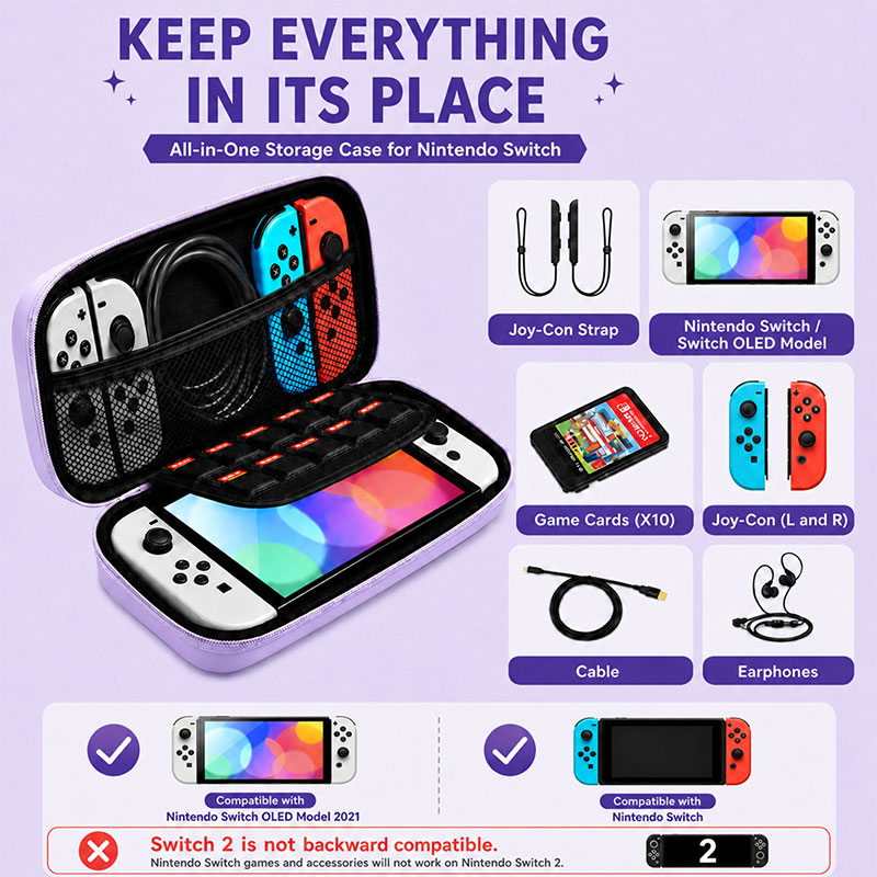 Cute Shockproof Carry Case Wit - Gaming Accessories Bag 评论和价格