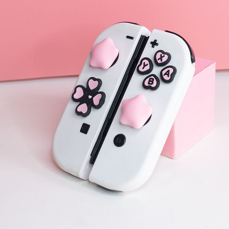 Multi-color Button Stickers +  - Gaming Accessories Pink 评论和价格