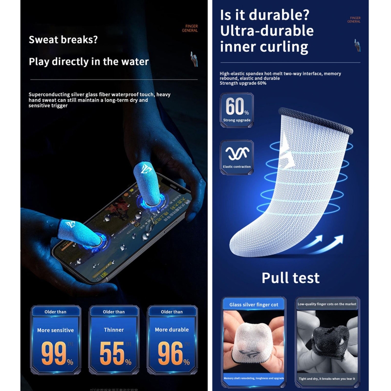 1 Pair Gamer Finger Sleeves Sw - Gaming Accessories For Mobile 评论和价格