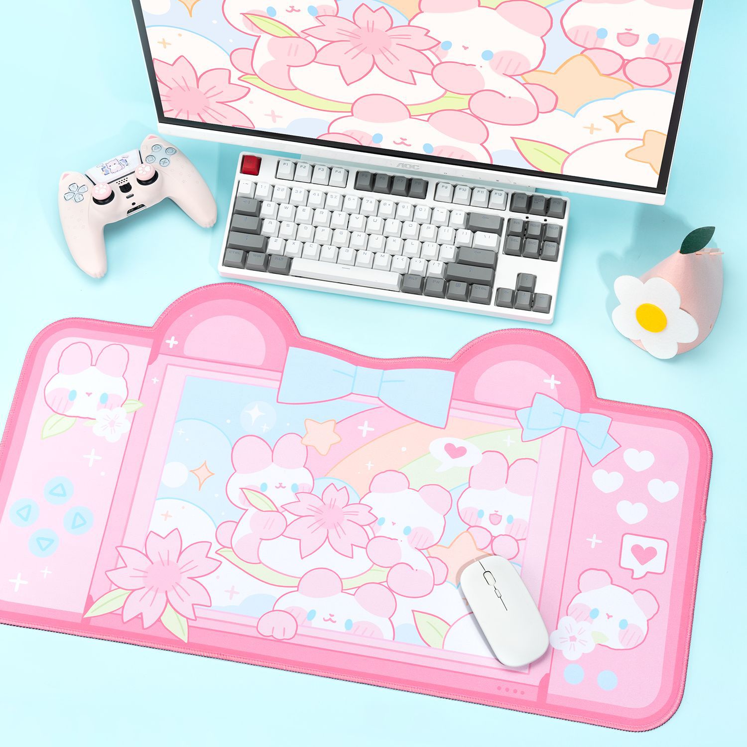 Extra Large Kawaii Gaming Mous - Gaming Accessories Pink 评论和价格