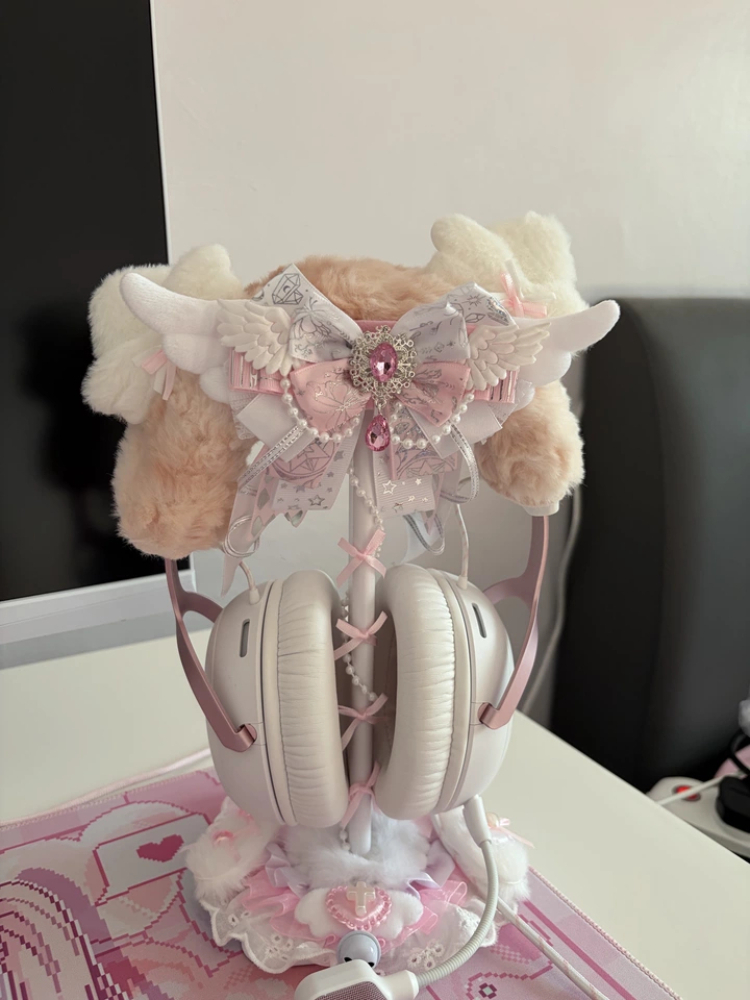 Cute Lace Headphone Stand Pink - Gaming Accessories Pink 评论和价格
